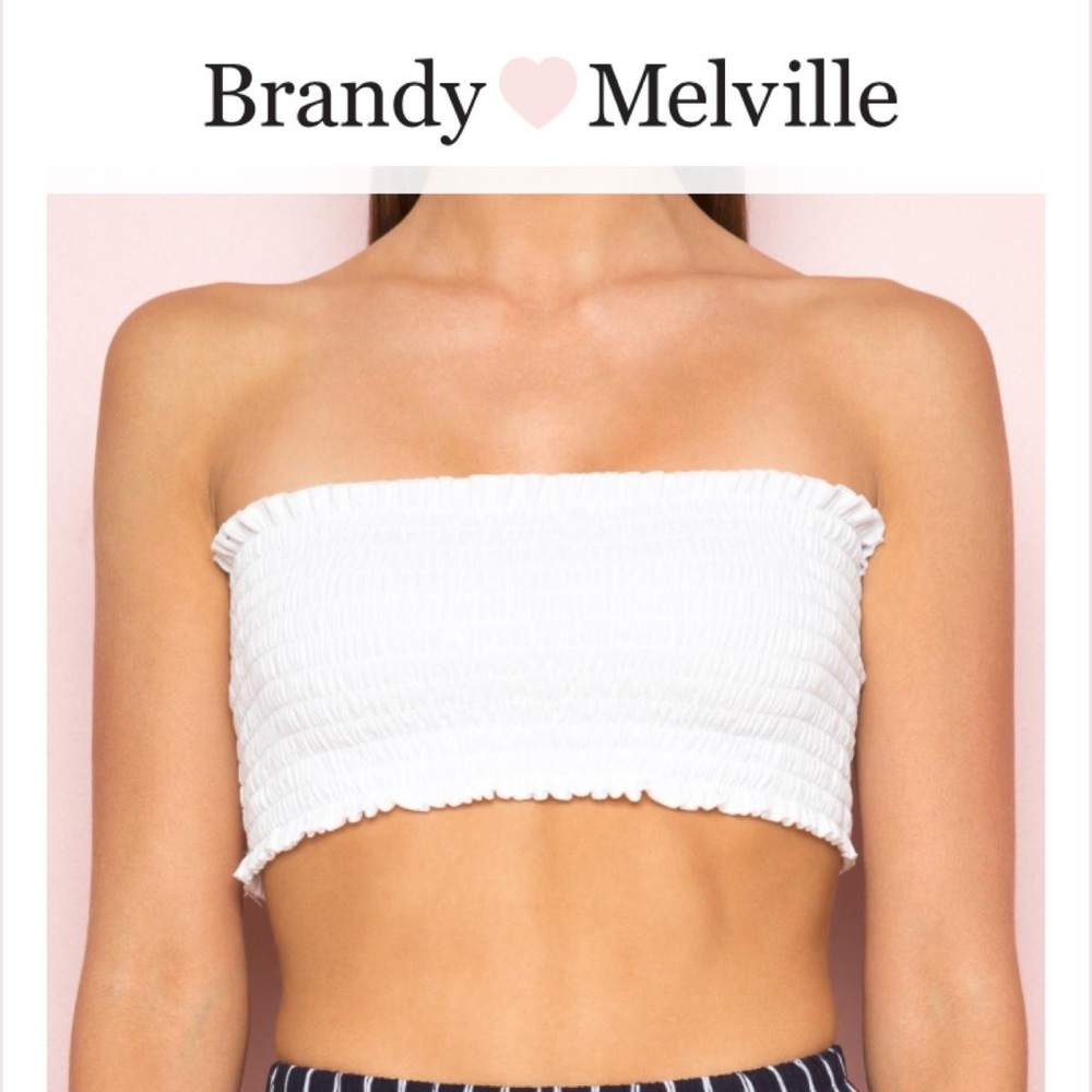 Brandy Melville Ruffled Bandeau Top